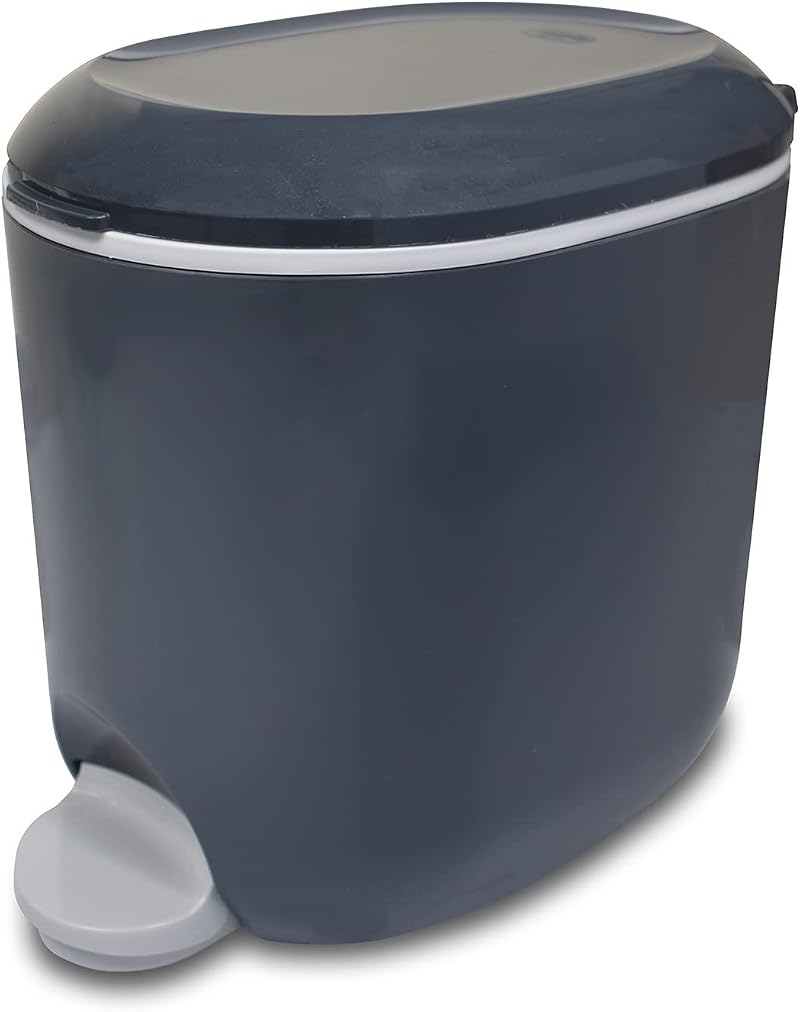 Addis Premium Deluxe Bathroom Pedal Bin 3.5L Charcoal & Light Grey