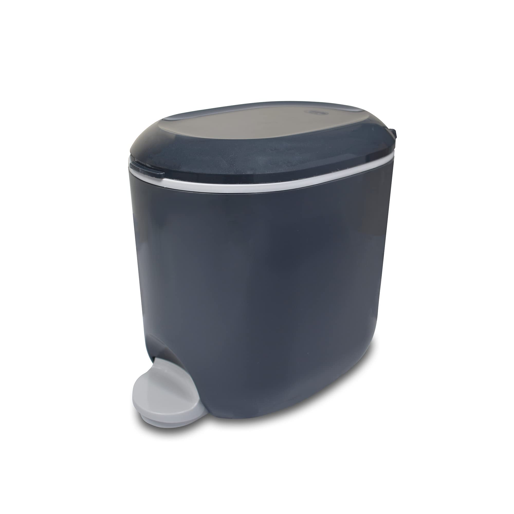 Addis Premium Deluxe Bathroom Office Pedal Bin with inner, 3.5 litre, Charcoal Grey & Light Grey