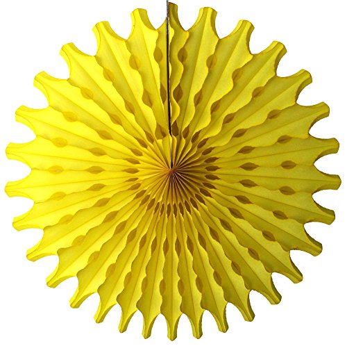 Devra Party 3-pack 18 Inch Large Honeycomb Tissue Paper Fan (Yellow)