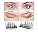 False Eyelashes Magnetic Lashes Extensions 3D Reusable Dual Eyelashes tweezers Set for Natural Look No Glue Needed Cosmetics Eye Decoration (Black)