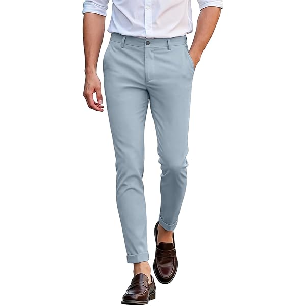 fitted lace wedding dress Men's Classic-Fit Ultraflex Stretch Flat-Front Dress Pants (Light Grey,  42Wx30L) at Amazon Men's Clothing store
