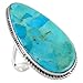 Turquoise Ring in Sterling Silver 925 & Genuine Turquoise Size 6 to 13