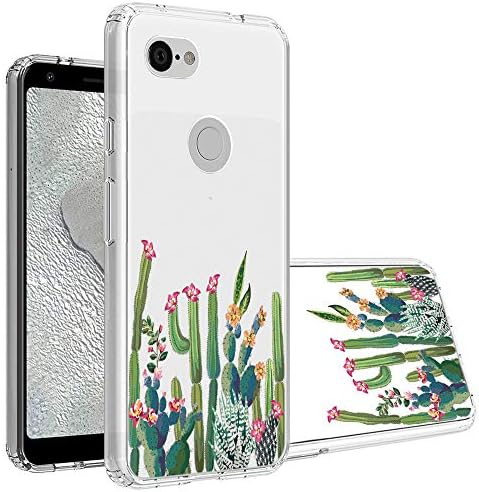 TuopunaCompatible Google Pixel 3A Case, [Anti-Scratch PC + Shockproof Anti-Drop Soft TPU] Advanced Printing Pattern Phone Cases Glossy Drawing Design Cover For Google Pixel 3A - Cactus
