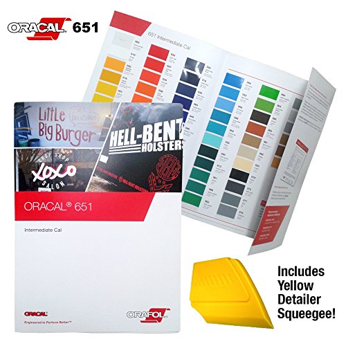 ORACAL 651 High-Gloss Vinyl Color Guide Sample Booklet Including Multi-Purpose Detailer Squeegee