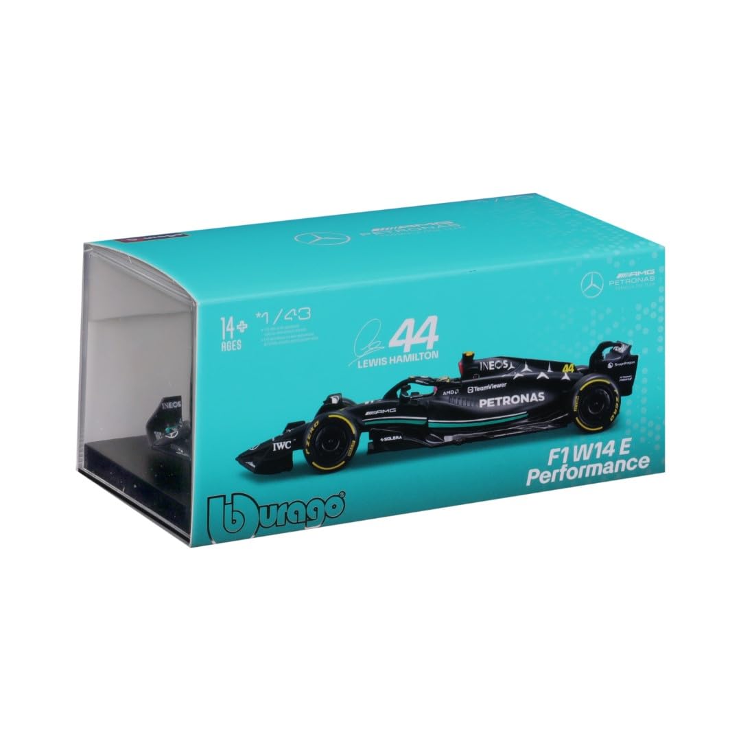 Photo 1 of Bburago1:43 F1 Race Mercedes-AMG W14 (2023) w/Driver - Hamilton #44