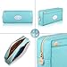 SAMAZ Large Capacity Canvas Pen Pencil Case Stationery Pouch Bag Case Cosmetic Bags (Blue)