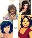 RUISENNA Short Fluffy Wavy Wigs Big Curls Wigs for Black Women African American Synthetic Hair Wig With Bangs
