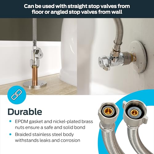 Eastman 12 Inch Flexible Toilet Connector, 7/8 Inch Ballcock x 3/8 Inch photo 10