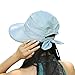 Womens 2in1 Wide Brim Summer Folding Anti-UV Golf Tennis Sun Visor Cap Beach Hat,Blue,One Size