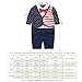 Fairy Baby Newborn Boy's Gentleman Romper Outfit with Bow Tie,3-6M,Two Layered Grid