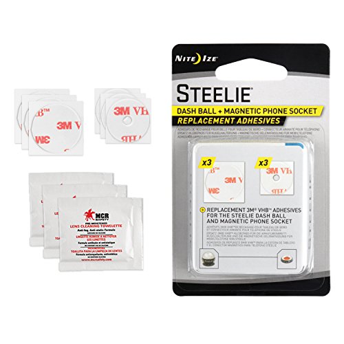 Nite Ize Original Steelie Dash Mount Replacement Adhesive Kit - Adhesives for Steelie Magnetic Phone Mounting System