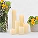 6 Slim Cream Flameless Candles, Wax Drip, Variety Set, Warm White LEDs, Batteries Included