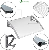 VOUNOT Front Door Canopy Outdoor Awning 120x80 cm Grey view 6