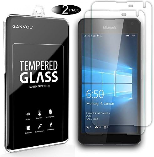 Ganvol 2 Pack Premium Tempered Glass Screen Protector for Microsoft Lumia 650