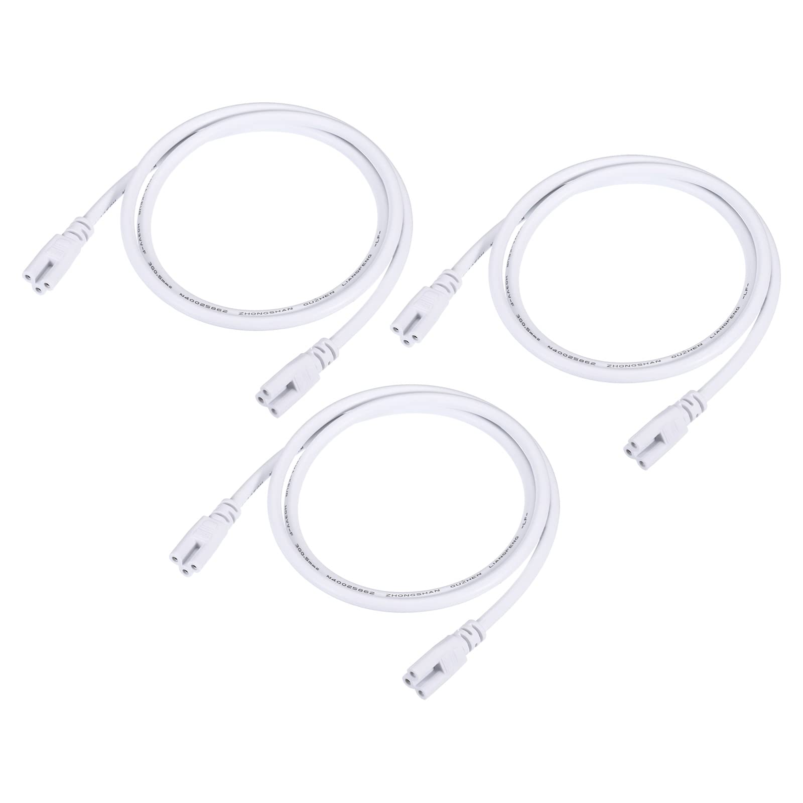 YOKIVE 5 Pcs T5 T8 LED Tube Connector Round Cable, White, 3.28-Feet, Suitable for LED, Fluorescent, Halogen Lamps & More