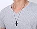 Xianli Wang Men Women Simple Cross Pendant Stainless Steel Titanium Necklace Car Rearview Mirror Pendant(Black)