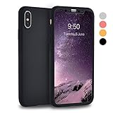 iPhone X Case, iPhone 10 Case, VANSIN 360 Full Body Protection Hard Slim Case Coated Non Slip Matte Surface with Tempered Glass Screen Protector for Apple iPhone X (2017) - Black