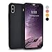 iPhone X Case, iPhone 10 Case, VANSIN 360 Full Body Protection Hard Slim Case Coated Non Slip Matte Surface with Tempered Glass Screen Protector for Apple iPhone X (2017) - Black