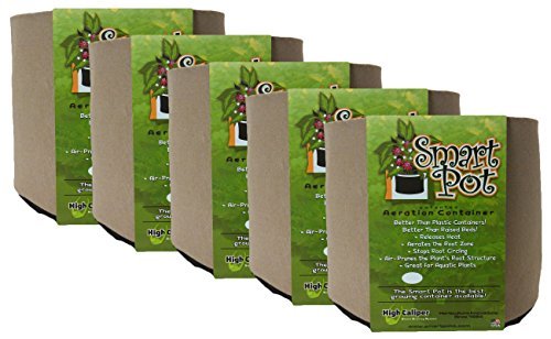 UPC 748006939237, Smart Pot Soft-Sided Fabric Garden Plant Container Aeration Planter Pots, 10 gallon, 5 Pack, Tan