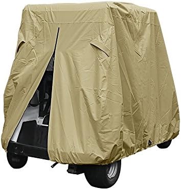 Golf Cart Covers 4 2 Passenger Club Car EZ GO Yamaha, Wanmei EZGO Golf Cart Cover Enclosure Extended Roof 80''L UV Protection Waterproof Dustproof Durable (112''L x 48''W x 66''H)