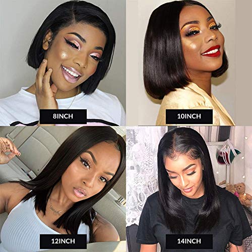 Straight-4x4-Lace-Closure-Short-Bob-Wigs-100-Unprocessed-Human-Hair-Lace-Front-Wigs-Brazilian-Virgin-Hair-Straight-Bob-4x4-Closure-Wigs-Human-Hair-for-Black-Women-12-inch-150-Density