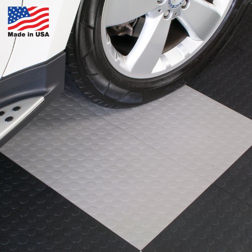 BlockTile B0US4630 Garage Flooring Interlocking Tiles Coin Top Pack, Gray, 30-Pack - Thumbnail 2