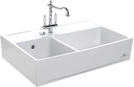 fregadero cocina dos senos blanco