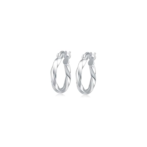 Creolen Ohrringe Twisted Rund Hängend Huggie für Frauen Damen Mädchen - Durchmesser 15 25 35 45 mm