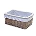Woven Basket With Liner for Towels,Books Wicker Storage Basket for Toys,Liner Removable