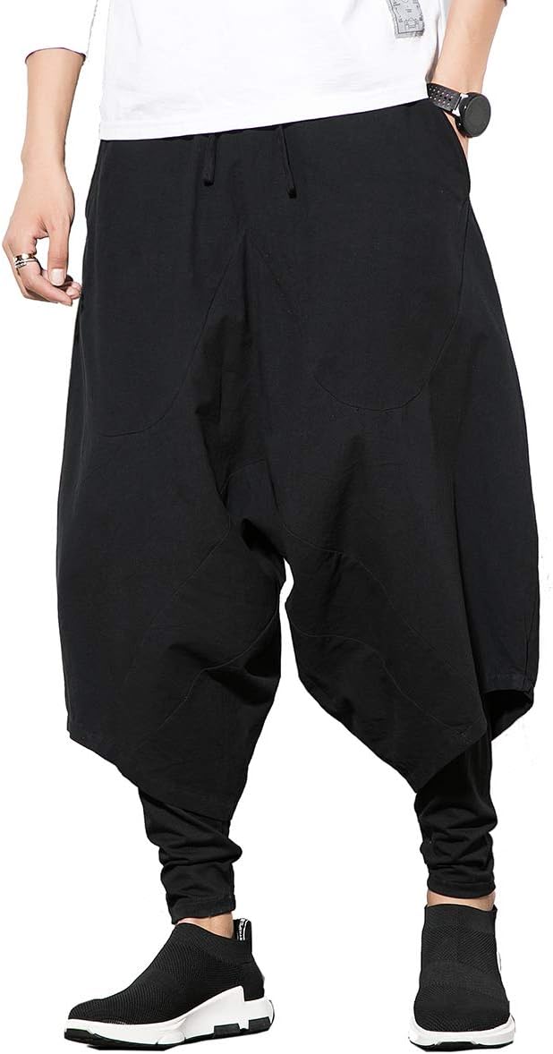 Seidarise Pantalones harem para hombre, estilo hiphop, holgado