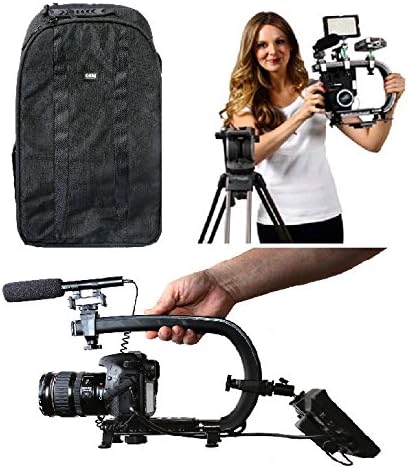 Camera Stabilizer BUNDLE w/ Scorpion EX + Large Backpack Camera Bag + Carbon Fiber Tripod for DSLR, iPhone, GoPro, Canon, Nikon, Pentax, Sony, &amp; Black Magic