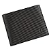 RFID Blocking Cowhide Leather Bifold Wallet for Men with 2 ID Windows(Carbon Fiber Leather Black)