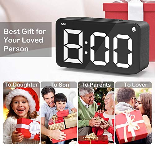 LEERON Alarm Clock Digital Alarm Clocks for Bedrooms Heavy Sleepers LED