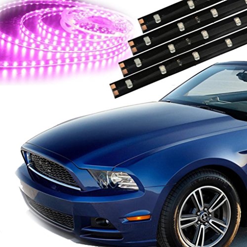 Glumes Light Bar LED Flexible Strip, 4 x 30cm 15 LED, Waterproof Truck Tailgate Running Turn Signal Brake Reverse Tail light For Pickup Trailer SUV RV VAN Car Towing Vehicle,No-Drill (red) - Thumbnail 7