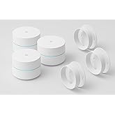 Google WiFi - AC1200 - Mesh WiFi Router System Bundle (3-Pack) + 3 Wall Mounts for Google - 4500 Sq Ft Coverage - Retail Pack
