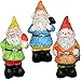 Gift Boutique Mini Fairy Garden Gnome Set of 3 Statue Figurines for Indoor Outdoor Landscape Yard Lawn Patio and Home Décor Miniature Cement Spring Sculpture Decorations Party Supplies Accessories