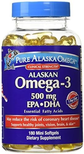 Clinical Strength Highly Concentrated Alaskan Omega-3 EPA DHA, 180 mini Softgels by Pure Alaska Omega
