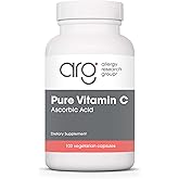 Allergy Research Group Pure Vitamin C Supplement - Ascorbic Acid, 1000mg Organic Vitamin C, High Potency, Unbuffered, Mild Acidity, Vegetarian Capsules - 100 Count