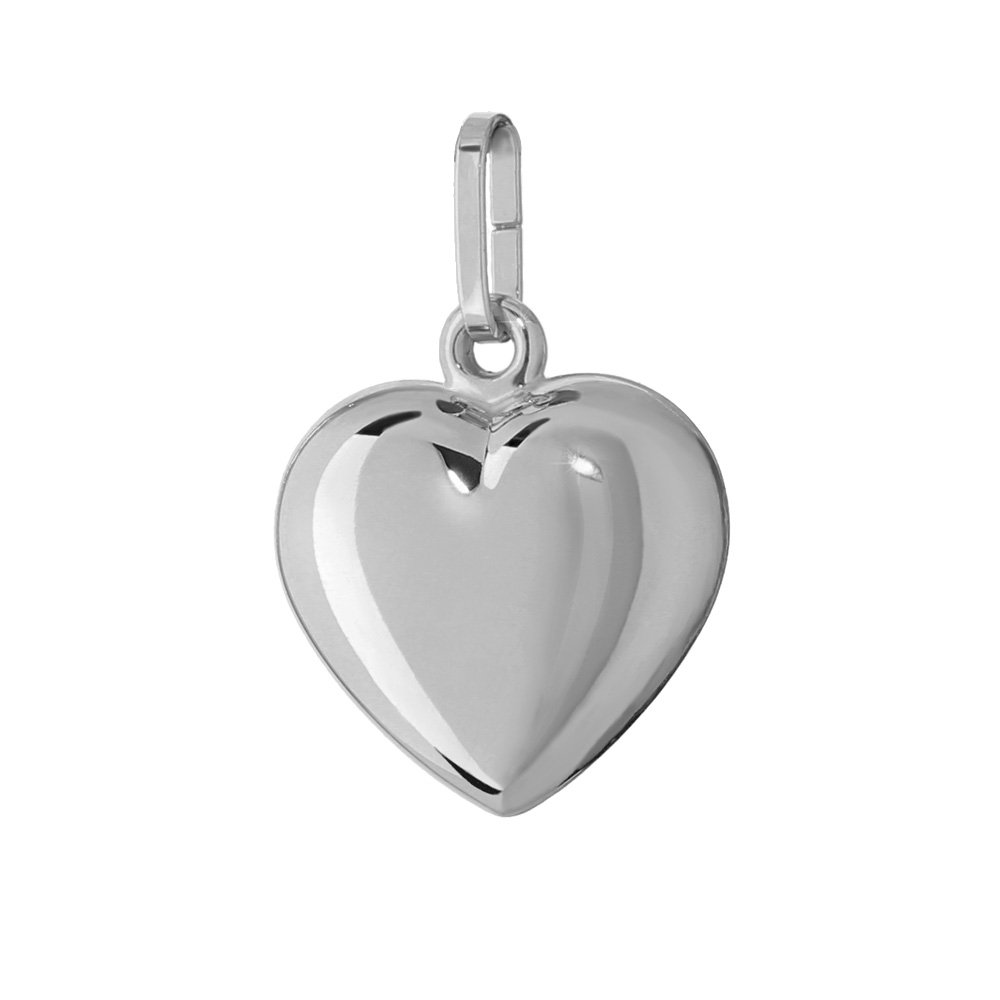 NKlaus 925 sterling silver heart pendant chains rhodium plated 13x12,5mm ladies girls 4775