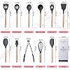 Kitchen-Utensil-Set-Cooking-Silicone-Utensil-Set-with-Holder-Heat-Resistant-Cooking-Tools-Turner-for-Baking-Non-Scratch-Non-Stick-BPA-Free-Cooking-Accessories-Gadgets-Tools-Grey-12-Pcs Kitchen Utensil Set Cooking Silicone Utensil Set with Holder Heat Resistant Cooking Tools Turner for Baking Non-Scratch…
