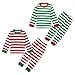 MIOIM Baby Kid Boys Girls 2pcs Christmas Xmas Striped Nightwear Pajamas Set Sleepwear