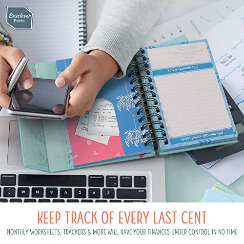 Boxclever Press Budget Book - Bill Organizer with Pockets. Monthly Planner with Expense Tracker to Manage Personal Finance. Undated Budget Planner Organizer for Cash Flow, Bills & More. 7'' x 5.3''