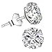 Earrings Bella.Vida Womens Sterling Silver April Simulated Birthstone Studs for Sensitive Ears 7mm