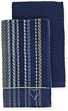 ED Ellen DeGeneres Kitchen Towels in Blue (Set of 2)