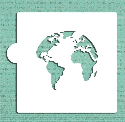 World Map (Globe) Cookie and Craft Stencil CM113 by Designer Stencils