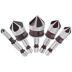 5PCS Countersink Drill Bit Set, Premium HSS