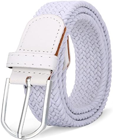 Men's Belts Fashion Waist Strap Belt Waistband (Weave)-White 100cm