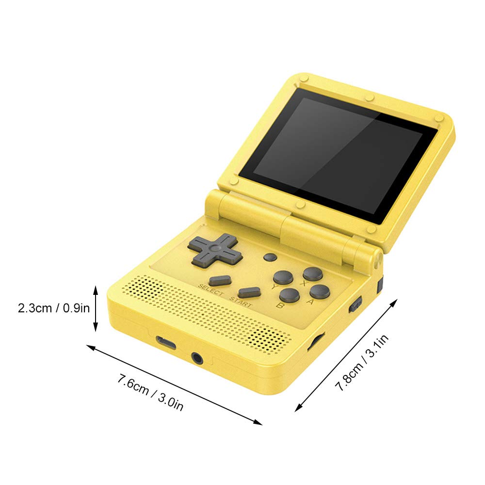 GoolRC Retro Handheld Game Console, with 16G Built-in 2000 Classic Games, Portable Hand Held Open Source Linux System 3.0-in HD IPS Screen Handheld Game Console (Yellow 16GB)