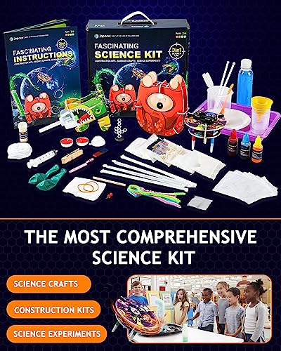 Japace 3-in-1 Science Kits for Kids Age 4-5-6-7-8, STEM Building Kits, Chemistry Sets, Physic Educational STEM Toys for Girls Boys, Cool Christmas Birthday Gifts for Boy