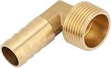 Hilitand 3/4" Male Thread Brass Barb 90 Degree Elbow Hose Fitting Joint Head view 8